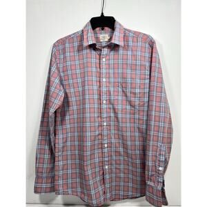 Faherty Brand Shirt Men’s Small Lt Red Blue Plaid Dawn Patrol Button Down Cotton